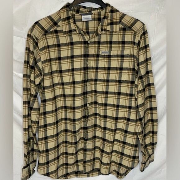 Men's Columbia Striped Flannel Long Sleeve Shirt Size L - Picture 1 of 5